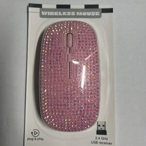 Wireless Pink Mouse with USB Receiver